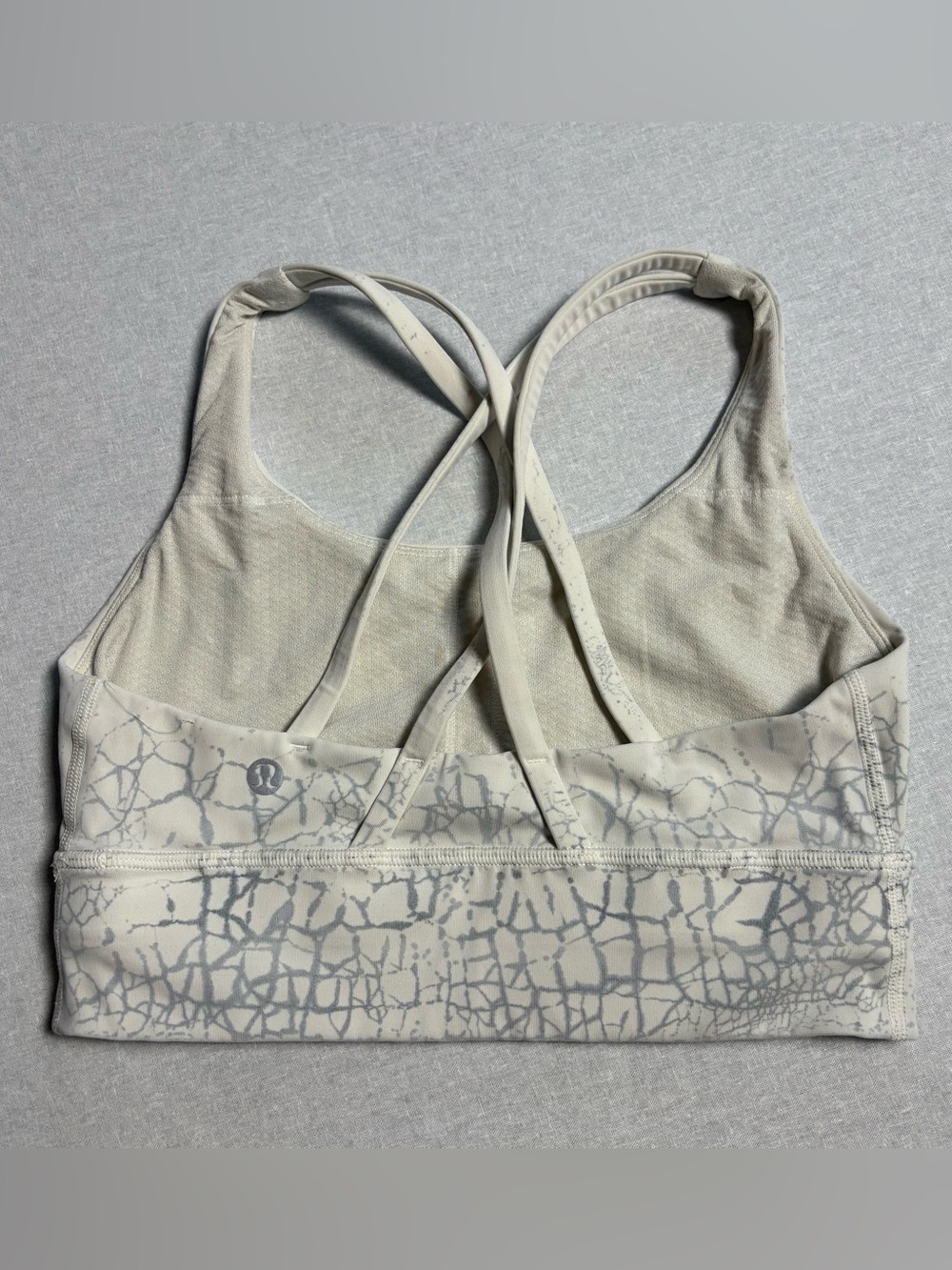 Lululemon Energy Longline Bra Size 4 Thread Dye White Black - Picture 3 of 5